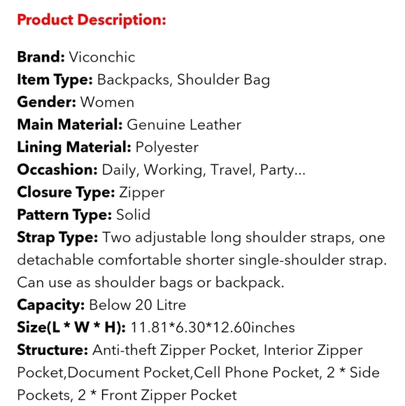 Backpack purse - Picture 2 of 6